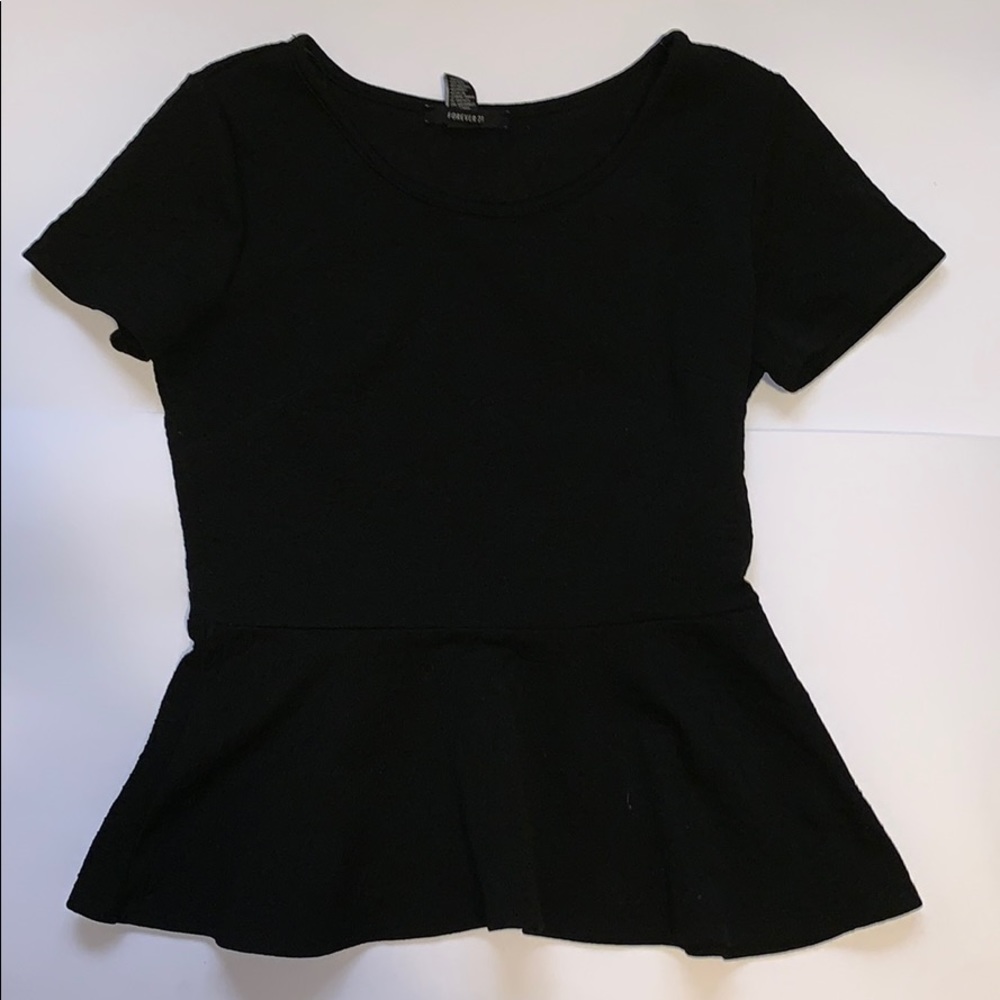 FOREVER21 BLACK PEPLUM TOP